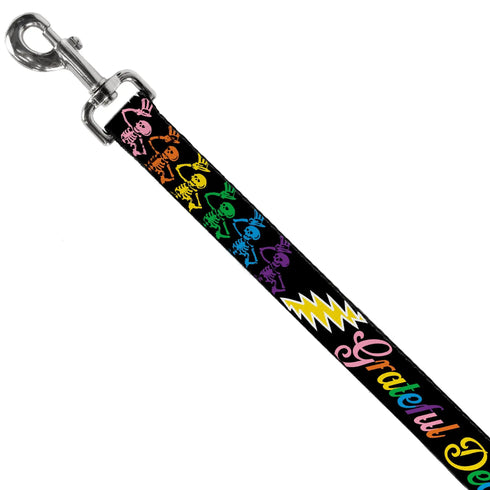 Grateful Dead - Dog Leash - Grateful Dead Script w/Bears & Skeletons Black/Multi Color - StealieShop