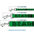Grateful Dead - Dog Leash - Grateful Dead Text w/Skull & Roses Green - StealieShop