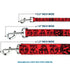 Grateful Dead - Dog Leash - Grateful Dead Text w/Skull & Roses Red - StealieShop
