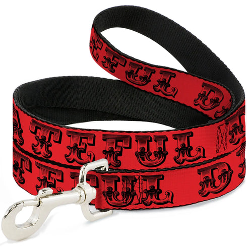 Grateful Dead - Dog Leash - Grateful Dead Text w/Skull & Roses Red - StealieShop