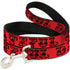 Grateful Dead - Dog Leash - Grateful Dead Text w/Skull & Roses Red - StealieShop