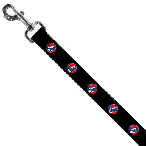 Grateful Dead - Dog Leash - Steal Your Face Repeat Black/Color - StealieShop