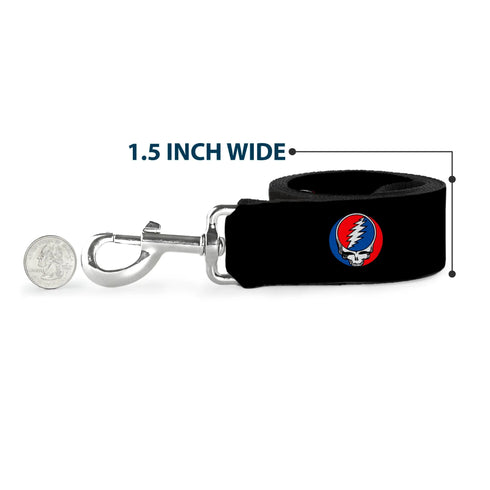Grateful Dead - Dog Leash - Steal Your Face Repeat Black/Color - StealieShop