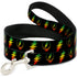 Grateful Dead - Dog Leash - Steal Your Face w/Lightning Bolt Repeat Black/Rasta - StealieShop