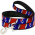 Grateful Dead - Dog Leash - Steal Your Face w/Lightning Bolt Repeat Red/White/Blue - StealieShop