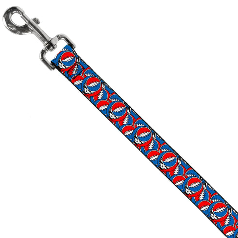 Grateful Dead - Dog Leash - Grateful Dead Steal Your Face Logo Stacked Red/White/Blue - StealieShop