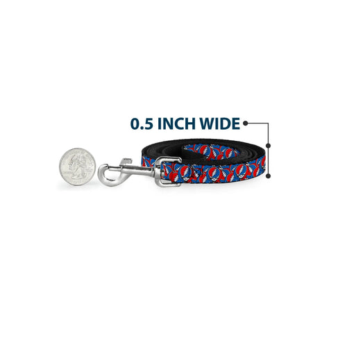 Grateful Dead - Dog Leash - Grateful Dead Steal Your Face Logo Stacked Red/White/Blue - StealieShop