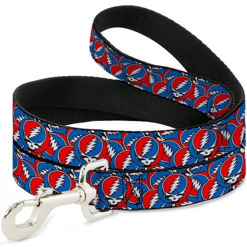 Grateful Dead - Dog Leash - Grateful Dead Steal Your Face Logo Stacked Red/White/Blue - StealieShop