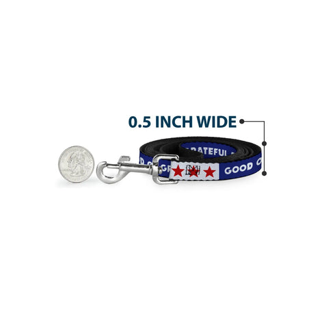 Grateful Dead - Dog Leash - GOOD OL' GRATEFUL DEAD Text and Stars Blue/White/Red - StealieShop