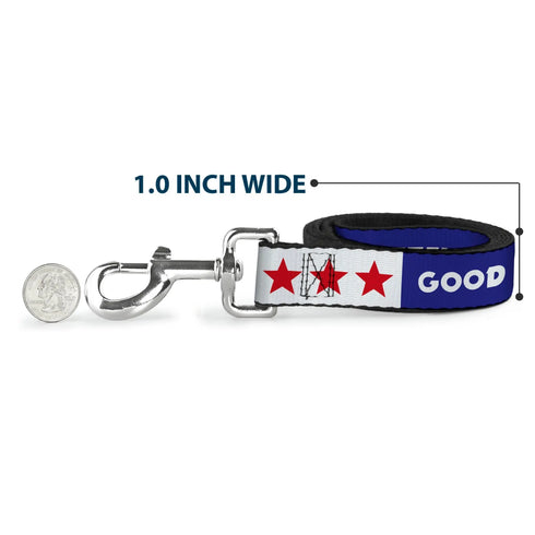 Grateful Dead - Dog Leash - GOOD OL' GRATEFUL DEAD Text and Stars Blue/White/Red - StealieShop
