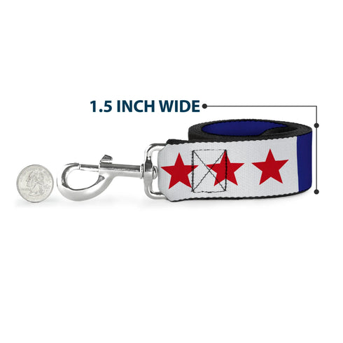 Grateful Dead - Dog Leash - GOOD OL' GRATEFUL DEAD Text and Stars Blue/White/Red - StealieShop
