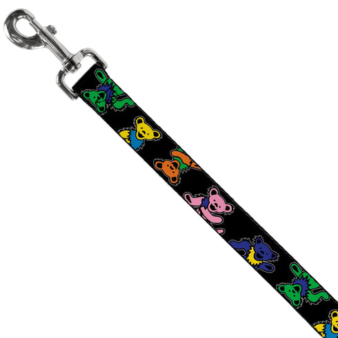 Grateful Dead - Dog Leash - Grateful Dead Dancing Bears Close-Up Black/Multi Color - StealieShop