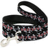 Grateful Dead - Dog Leash - GRATEFUL DEAD Dancing Skeletons and Text Black/White/Red - StealieShop