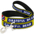 Grateful Dead - Dog Leash - GRATEFUL DEAD Text Box and Steal Your Face Logo Yellow/Blue/White - StealieShop