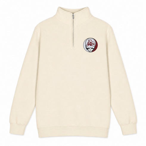 Mississippi State University - Premium Grateful Dead Quarter-Zip Pullover - Sand - 1