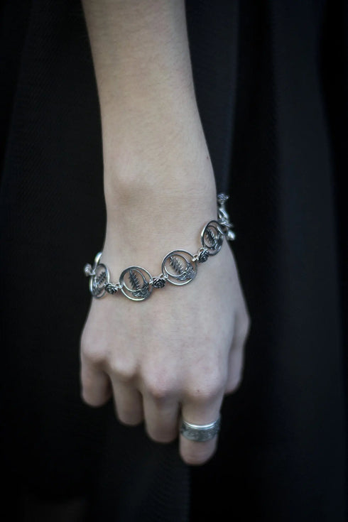 Grateful Dead - Steal Your Face Sterling Silver Statement Bracelet - StealieShop