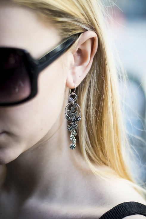 Grateful Dead - Steal Your Face Sterling Silver Drop Earring - StealieShop