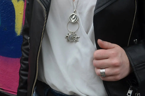 Grateful Dead - Limited Edition - Cornell '77 - Steal Your Face Sterling Silver Charm Catcher Necklace - StealieShop