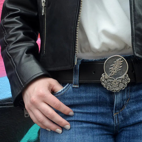 Grateful Dead - Limited Edition - Cornell '77 - Steal Your Face Sterling Silver Belt Buckle - StealieShop
