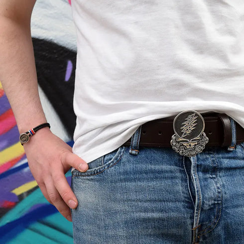 Grateful Dead - Limited Edition - Cornell '77 - Steal Your Face Sterling Silver Belt Buckle - StealieShop