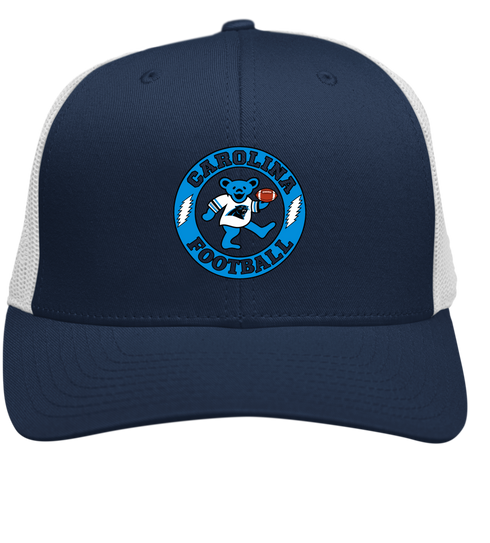 Carolina Football Dancing Bear Stealie Grateful Dead Trucker Cap - Navy | White