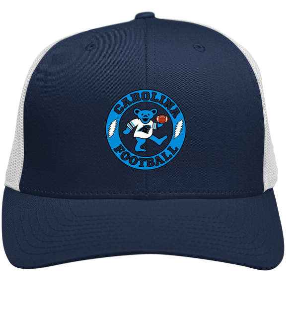 Carolina Football Dancing Bear Stealie Grateful Dead Trucker Cap - Navy | White