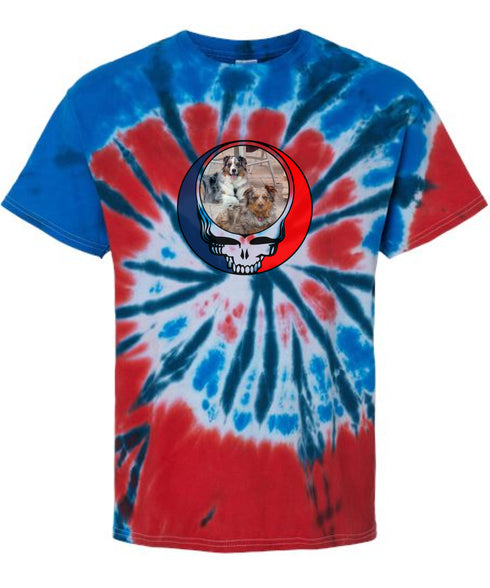 Custom Dog Stealie Tie-Dye Grateful Dead T-Shirt (50)