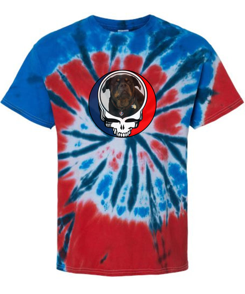 Custom Dog Stealie Tie-Dye Grateful Dead T-Shirt (40)
