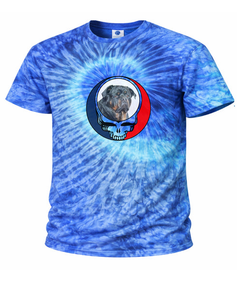 Custom Dog Stealie Tie-Dye Grateful Dead T-Shirt (69)