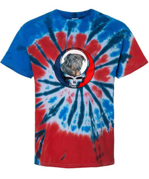 Custom Dog Stealie Tie-Dye Grateful Dead T-Shirt (69)