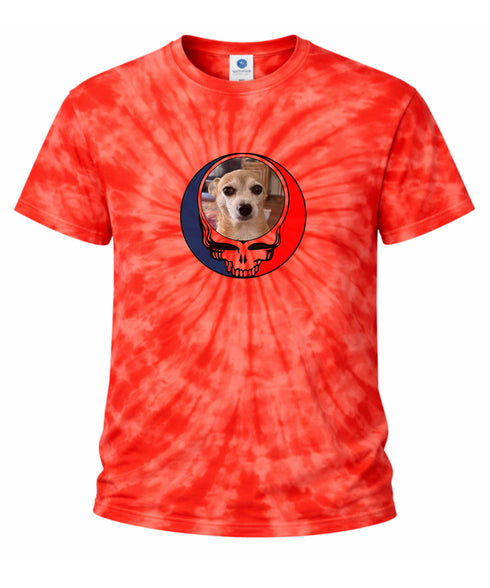 Custom Dog Stealie Tie-Dye Grateful Dead T-Shirt (76)
