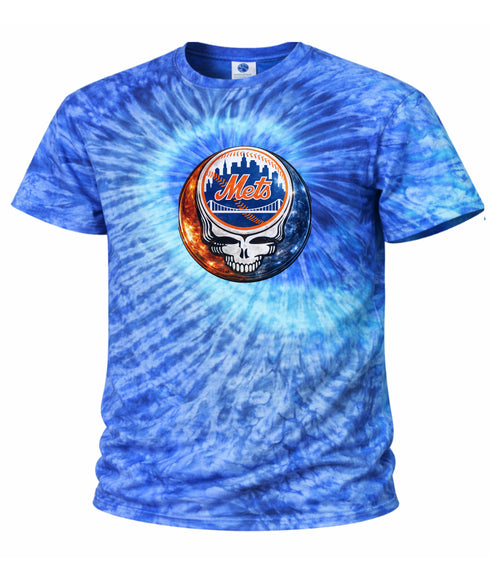 New York Mets Crystal Stealie Tie-Dye Grateful Dead T-Shirt