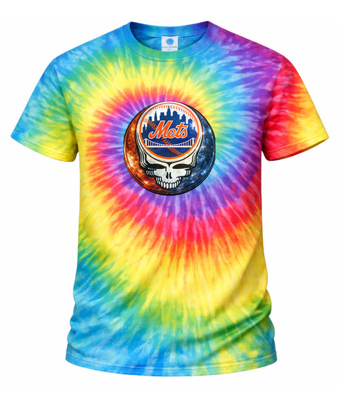 New York Mets Crystal Stealie Tie-Dye Grateful Dead T-Shirt