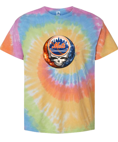 New York Mets Crystal Stealie Tie-Dye Grateful Dead T-Shirt