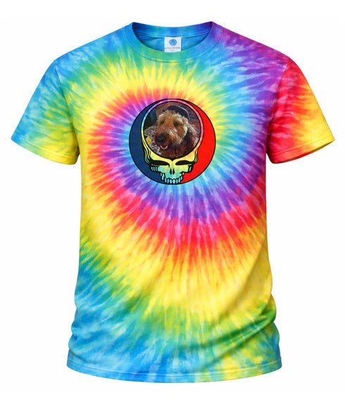 Custom Dog Stealie Tie-Dye Grateful Dead T-Shirt (80)