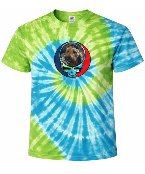 Custom Dog Stealie Tie-Dye Grateful Dead T-Shirt (80)
