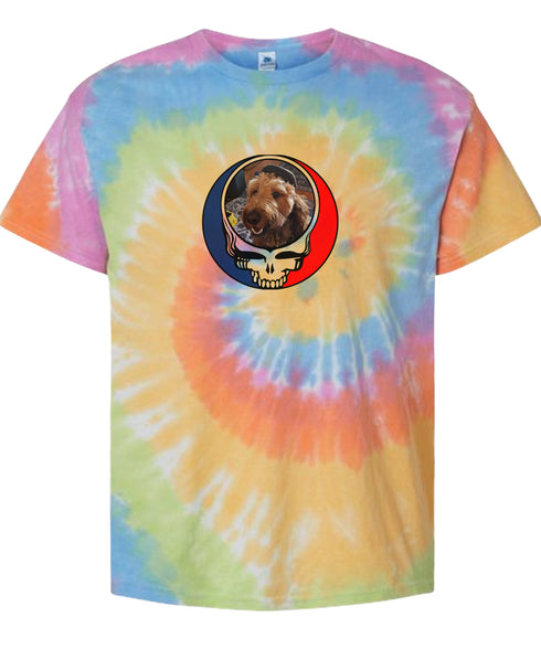 Custom Dog Stealie Tie-Dye Grateful Dead T-Shirt (80)