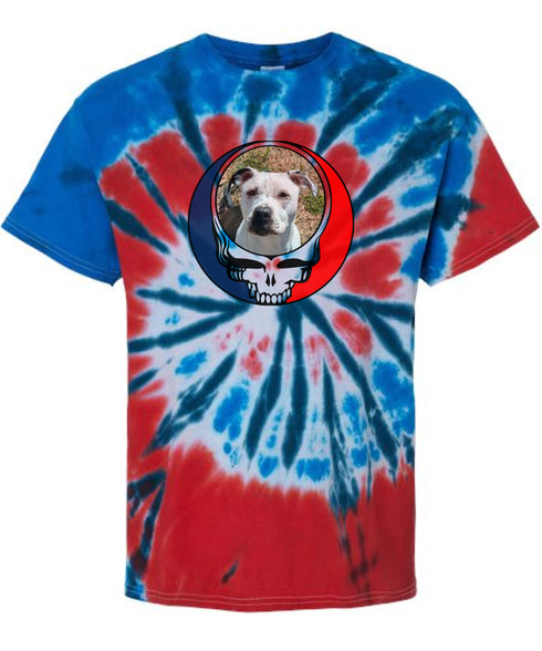 Custom Dog Stealie Tie-Dye Grateful Dead T-Shirt (87)