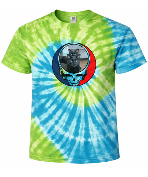 Custom Cat Stealie Tie-Dye Grateful Dead T-Shirt (60)