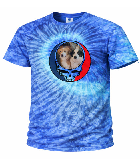 Custom Dog Stealie Tie-Dye Grateful Dead T-Shirt (103)