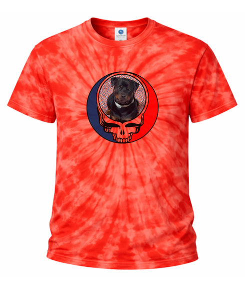Custom Dog Stealie Tie-Dye Grateful Dead T-Shirt (106)