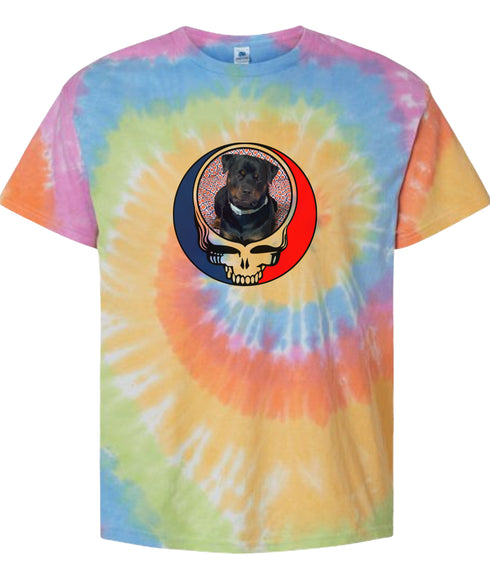 Custom Dog Stealie Tie-Dye Grateful Dead T-Shirt (106)