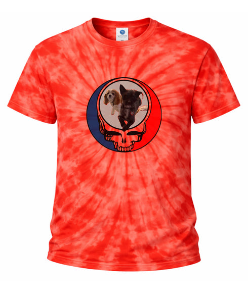 Custom Dog Stealie Tie-Dye Grateful Dead T-Shirt (108)