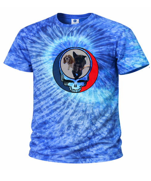 Custom Dog Stealie Tie-Dye Grateful Dead T-Shirt (108)