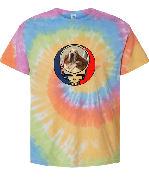 Custom Dog Stealie Tie-Dye Grateful Dead T-Shirt (129)