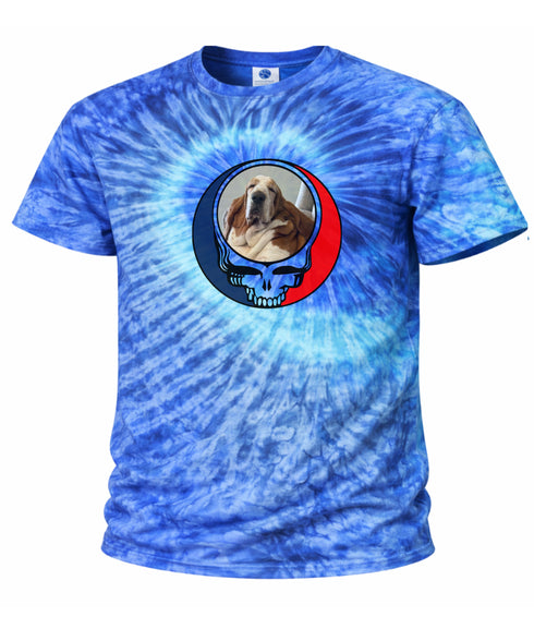 Custom Dog Stealie Tie-Dye Grateful Dead T-Shirt (129)