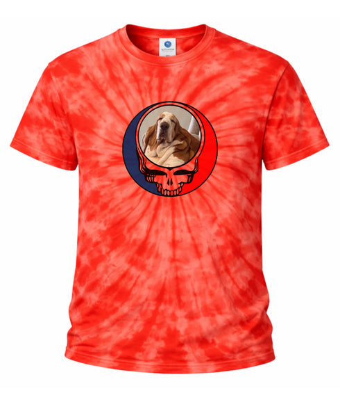 Custom Dog Stealie Tie-Dye Grateful Dead T-Shirt (129)