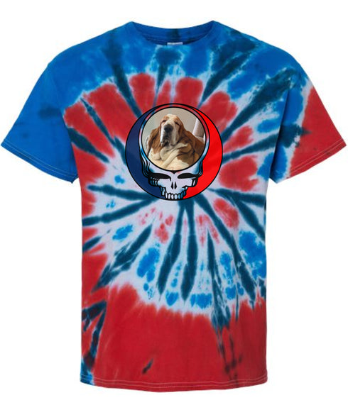 Custom Dog Stealie Tie-Dye Grateful Dead T-Shirt (129)