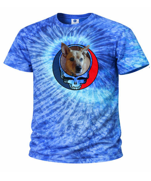 Custom Dog Stealie Tie-Dye Grateful Dead T-Shirt (134)