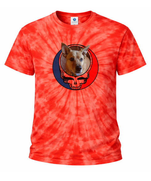 Custom Dog Stealie Tie-Dye Grateful Dead T-Shirt (134)
